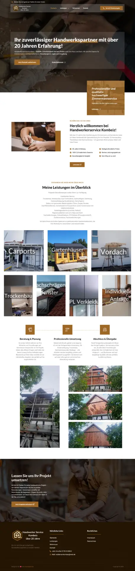 Website-Referenz: Handwerkerservice Kombeiz