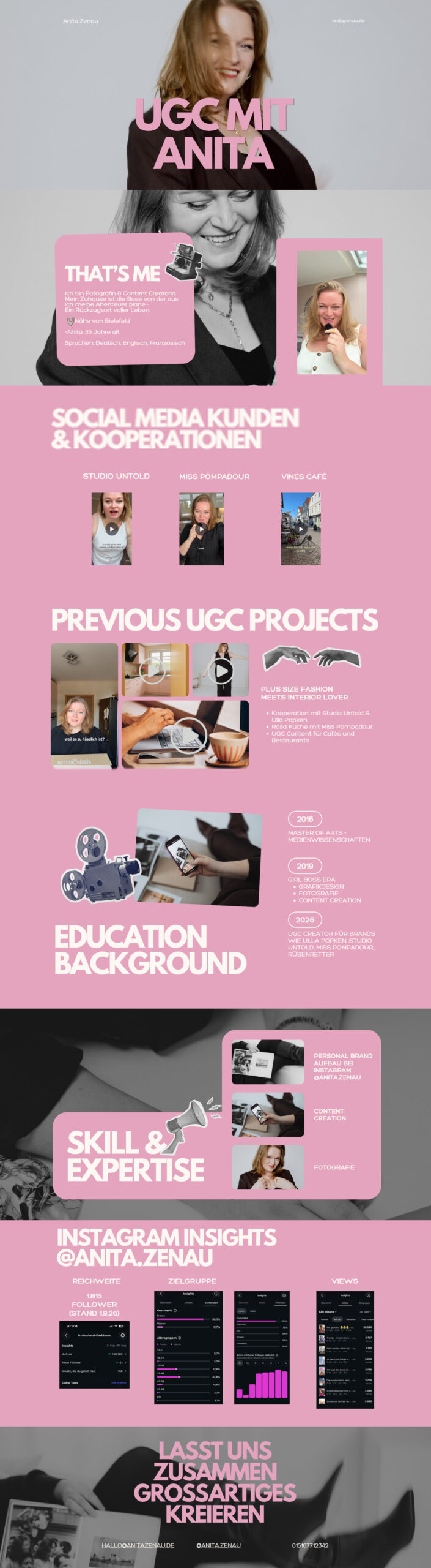 Website-Referenz: UGC by Anita